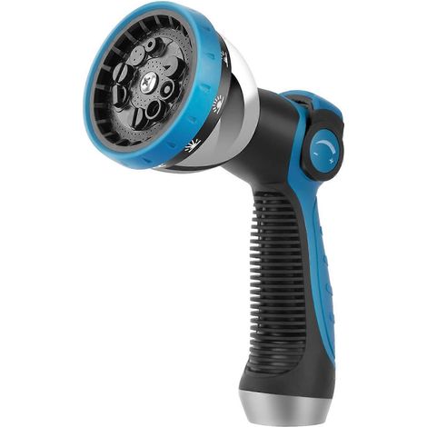 Garden Hose Nozzle 10Pattern with Thumb Control, Leak Spray Gun for Watering, Car Wash and Pets (1/5)