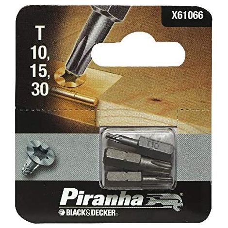 BLACK&DECKER - PIRANHA INSERTI PER CACCIAVITE - CON LAMA TORX INTAGLIATA T10-15-30