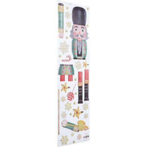 Autocollants Muraux Casse-noisette Noël 102x30 Cm en Pvc Imperméable, Décoration Hiver pour Fenêtre, École et Salle de Classe, Autocollants Flocons de Neige Festifs, Déco Murale (1/5)
