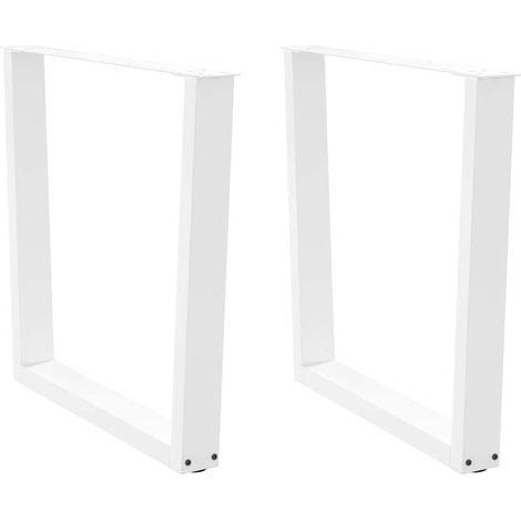 Lot de 2 pieds de table à manger en V réglables 90 x 72 cm ambiance moderne en acier blanc