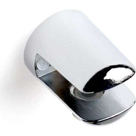 Supporto fisso per ripiani in vetro e legno. Per ripiani di spessore da 8 a 10 mm. Sistema di fissaggio a vite. 10 pezzi -Crezuo