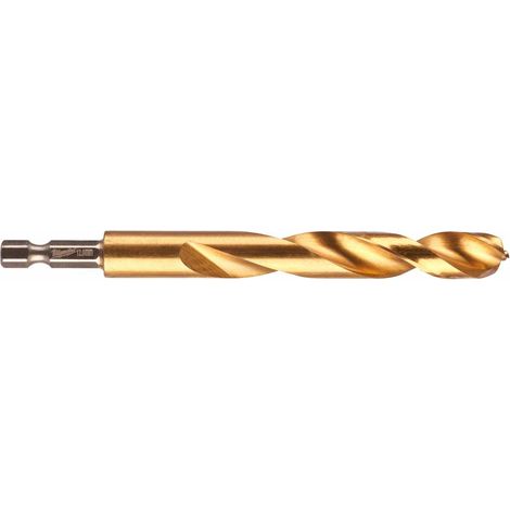 Milwaukee SHOCKWAVE Metallbohrer HSS-G RED HEX Titan 1/4" 12,0 x 127 mm, HSS-TiN - 1 Stk. (1/2)