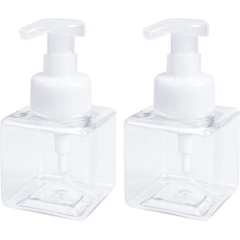 2 piezas Dispensadores de jabón espumoso Botella de bomba vacía espumosa de 250 ML (8,5 oz) Botellas vacías con bomba (1/5)