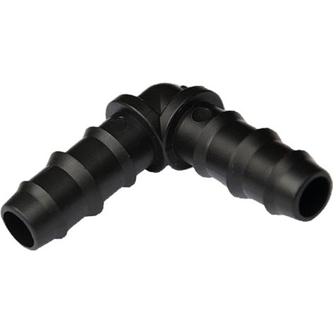 Conector acodado para manguera de goteo para instalación de agua, negro, 16 mm, 133