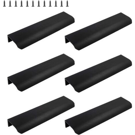 BUNTHAUS 6er-Pack Schubladengriffe für Schränke, schwarze Kanten, für Tür, Küchenschublade, Kommode, Schrank, Schrank, 13,7 cm Mitte zu Mitte (1/5)