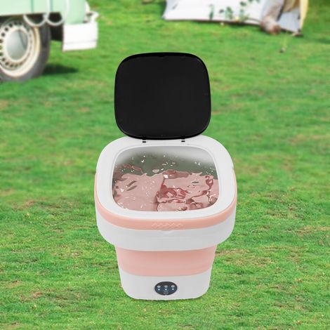 Mini-lave-linge pliable de 12 litres Lave-linge portable de voyage Lave-linge pour le camping Rose