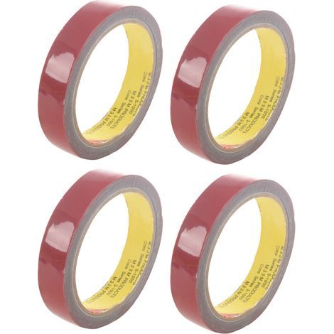 Convient pour 4 rouleaux de ruban adhésif double face en mousse ultra-résistant, ultra-durable, convient aux automobiles, rouge, 20 mm x 3 m. (1/3)