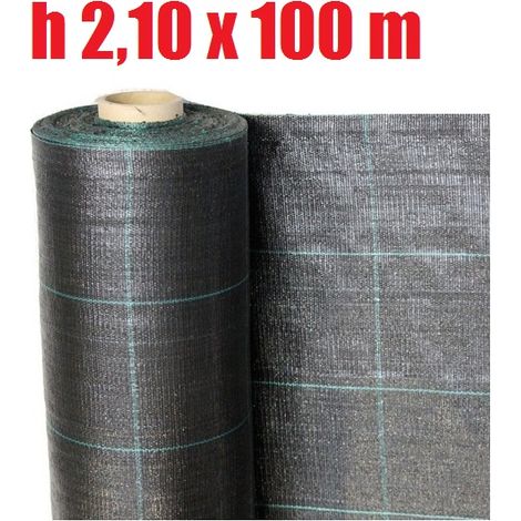 TELO PER PACCIAMATURA NERO QUADRETTATO TESSUTO POLIPROPILENE ANTISTRAPPO - mt 100 x 2,10 H