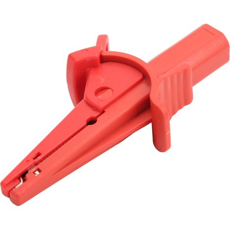 Pince de test isolée, ouverture 20 mm, clip de courant avec douille banane 4 mm, pour projets électriques auto, camions et véhicules, rouge. (1/5)