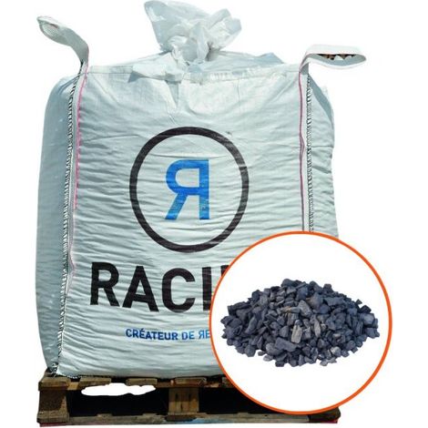 Racine – Gravier décoratif marbre noir 6-14mm – Big bag 500 kg – Densité 1500 kg/m3 pour paillage esthétique – Couverture 3-4 cm d'épaisseur