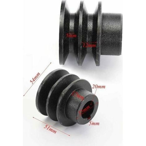 Poulie Courroie Trapézoïdale - ID 20 mm - Double Rainure - Pour Moteurs 168F 170F GX110 GX120 GX160 GX200 - 1 Pièce (1/4)