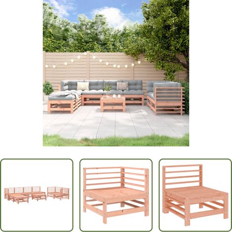 Canapé de jardin - Salon de jardin 9 pcs bois massif douglas (1/5)