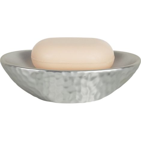Porte savon Céramique DARWIN HAMMERED Argenté Spirella