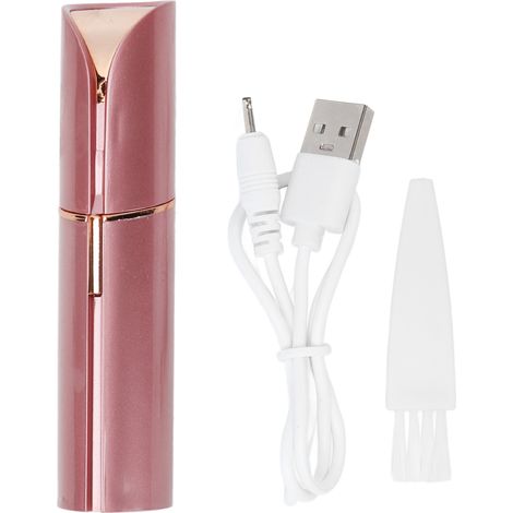 Tondeuse électrique pour le visage, en forme de rouge à lèvres, léger, Mini chargeur USB, dissolvant pour femmes, or Rose (1/5)