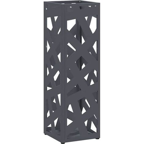 Porte-parapluie gris anthracite, 15,5 x 15,5 x 49 cm, métal. (1/5)