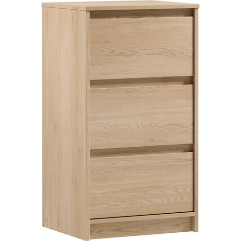 AX LIVING Kommode mit Schubladen Mormanno K3SW – 47cm, Eiche Cremona