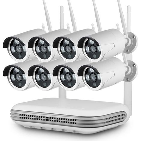 Système de caméra de sécurité à domicile H.265 3MP Full HD 8CH sans fil NVR sécurité WIFI IP caméra système Kit Surveillance extérieure CCTV visage Audio vidéo enregistreur ( Size : None , Color : 8CH (1/5)