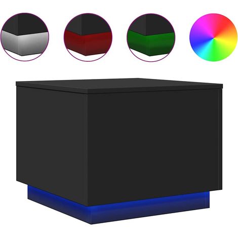 Maison Exclusive - Couchtisch mit LED-Leuchten Schwarz 50x50x40 c