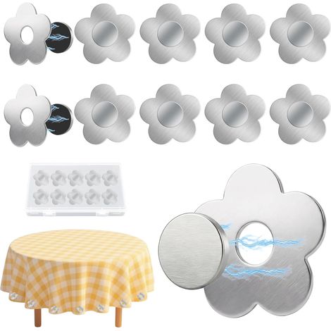 Set mit 10 extra schweren, magnetischen Tischdeckenbeschwerern aus Edelstahl für den Außenbereich, Garten, Hochzeiten, Camping (1/5)