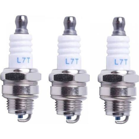 Bougie d'allumage L7T Tronçonneuse Tondeuse à gazon Petit Moteur Accessoire Pièces Comtible avec Hus-qvarna Rep NGK BPMR7A 4626 Equivalence RCJ6Y Champion Bosch WSR6F,ck de 3 (1/4)