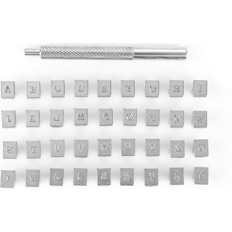 36 pièces poinçons en acier pour marquage cuir, lettres et chiffres 3mm, outil DIY gravure (1/5)