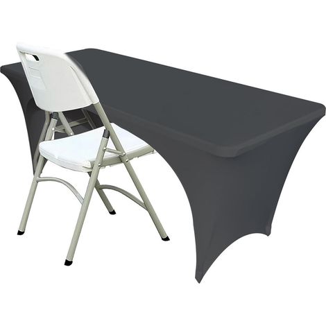 Spandex Tischdecke mit offener Rückseite für rechteckige Tische 183x76x76cm Schwarz