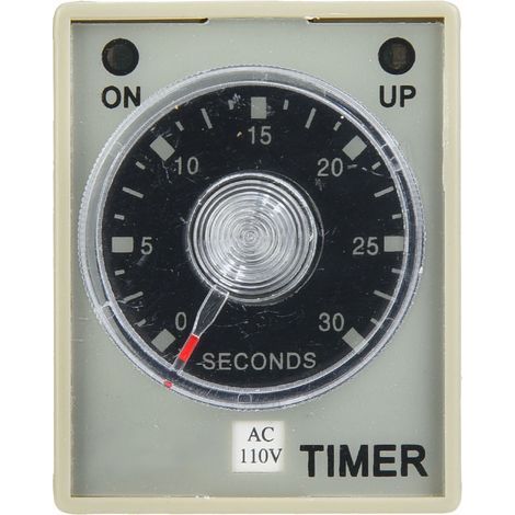Relais Temporisateur 30 Secondes 8 Broches, Montage Rail DIN 35mm pour Automatisation Industrielle 110V AC (1/5)