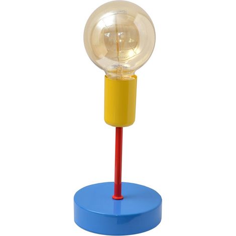 Helam TUBE Lampe à Poser Bleu, Rouge, Jaune 12cm