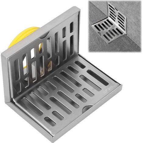 Siphon de sol en acier inoxydable 110 x 156 mm – Grille amovible anti-odeur pour salle de bain, cuisine et buanderie