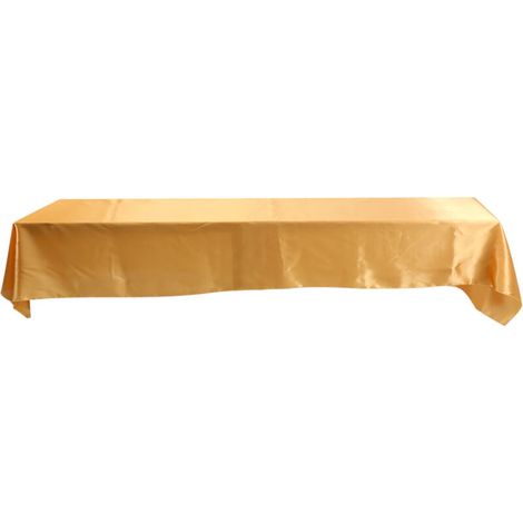 145x320cm Rectangle Nappe Couverture De Table Résistant Aux Taches Banquet Fête De Mariage Décor Or (1/5)