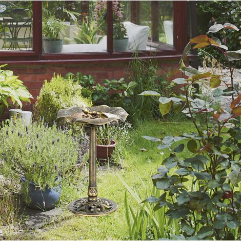 Bain d’oiseaux de jardin sur pied bronze HAVRYA (1/3)