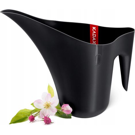 KADAX Gießkanne, 1,2L Blumengießkanne, Gießkanne aus Kunststoff, Schwarz
