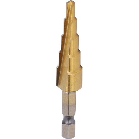 Mèche à gradins HSS pour perçage progressif, alésage conique et rainurage, diamètre 4-12mm (1/5)