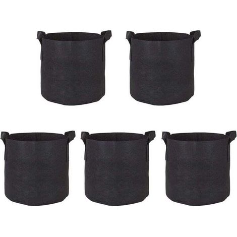 5Pcs Sac à Plantes Sac de Culture pour légume Plantation Croissance latérale Pots récipient Respirant de planteur Jardin pour Pomme de Terre, Tomate, Carotte 5 gallons (1/4)