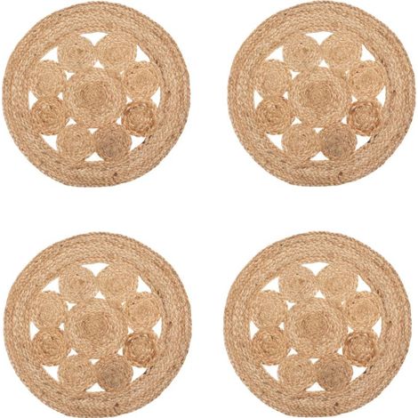 Atmosphera – Set de table en jute ajouré Ø 38 cm – Protection contre taches et rayures – Style rustique et élégant – Facile à nettoyer (1/5)