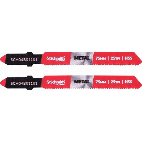 Lame de scie sauteuse pour métal TYPE T118G 75mm 25TPI HSS 2PCS Schmith (1/5)