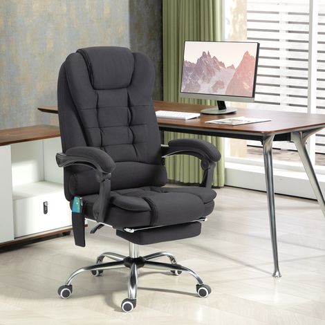 fauteuil massage inclinable avec repose pieds noir OKMYHOME (1/3)