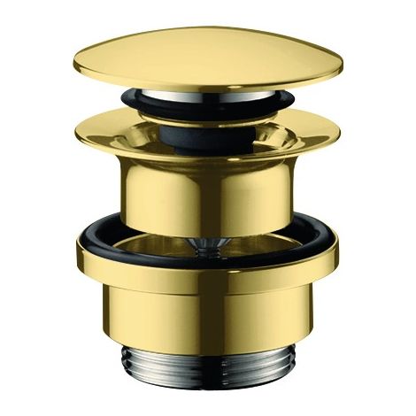 Hansgrohe - Conjunto de desagüe Push-Open para grifería de fregadero y bidé, aspecto de oro pulido 50100990