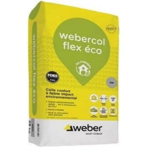 Weber Saint Gobain – Colle spéciale rénovation pour carrelage et pierres naturelles – Sac 25 kg – Résistance au glissement – Application sur supports variés