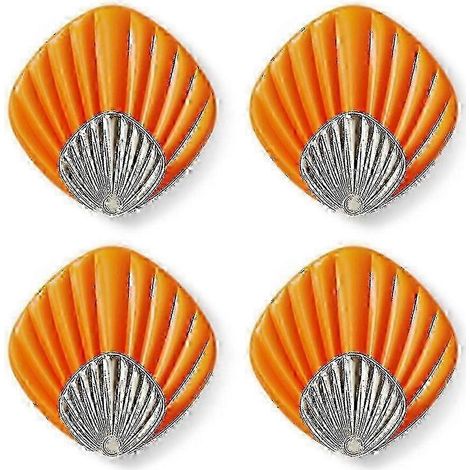 Lot de 4 crochets adhésifs pour serviettes, crochets muraux en forme de coquillage, sans perçage, crochets porte-manteaux et supports de rangement auto-adhésifs et étanches, adaptés aux cuisines et sa (1/4)