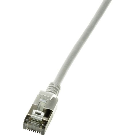 LogiLink CQ9012S RJ45 Câble réseau, câble patch CAT 6a U/FTP 0.30 m gris extrêmement fin, ignifuge, (1/5)