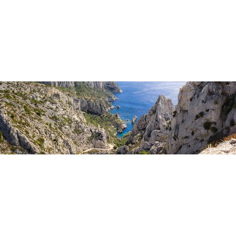 Tableau sur toile ensemble de calanques 30x97 cm - Impression sur Toile Murale Décorative - Image imprimée en HD sur Toile - Toile sur Châssis en Bois FSC - Fabriqué en France (1/4)