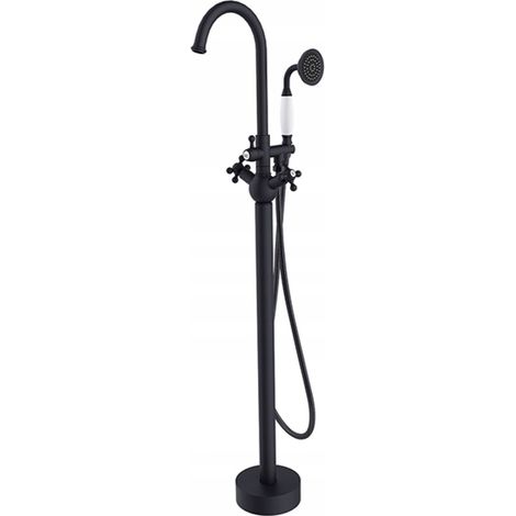 Grifo de bañera de pie Besco retro I negro (1/4)