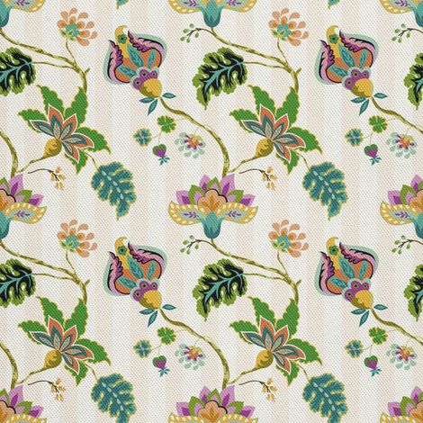 Dekorativer Outdoor-Stoff Oxford - Blumenrankenmotiv I DX014 (1/5)