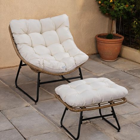 Fauteuil bois naturel en polyester 69 x 76 x 70 cm (1/5)