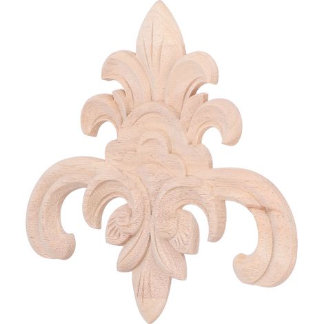 Applique en bois - Installation facile - Durable - Naturel - Écologique - Motif classique et raffiné - Sculpture sur bois - Type deux (1/5)