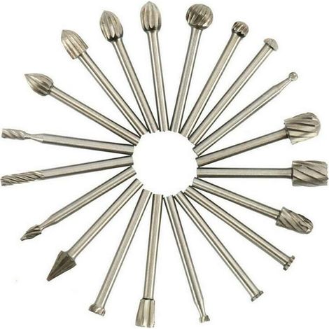 Sollbry Schleifmittel-Set für Heimwerker, Rotationsbohrer, Hartmetall-Werkzeug, Fräser-Set mit abgeschrägtem Schleifkopf - 20-teilig (1/5)