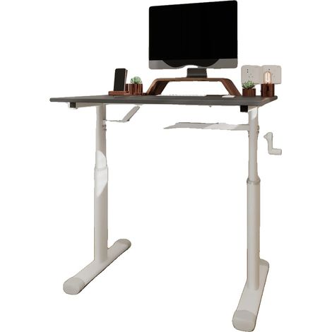 Escritorio de estudio ajustable, altura regulable, diseño multiusos, gris + 6080 cm (1/2)