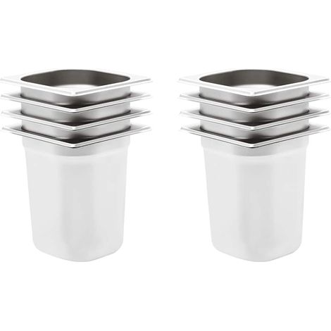 Gastronormbehälter 8 Stk. GN 1/6 200 mm Edelstahl