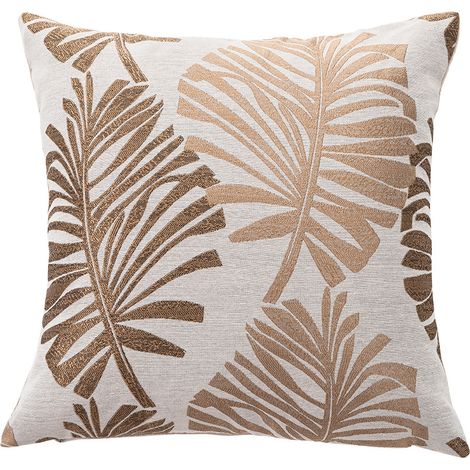 Lot de 2 Housses de Coussin en Lin Marron 45x45cm, Décoration Élégante pour Salon, Bureau et Voiture (1/4)